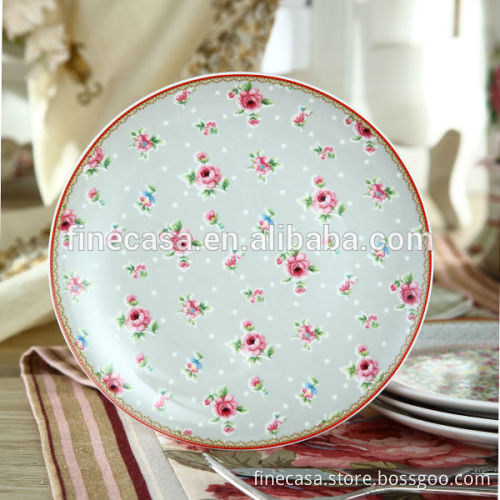 8 Inches Fine New Bone China Floral Plate set of 4 in Gift Box